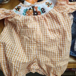 Charming Orange Checkered Kids Bodysuit